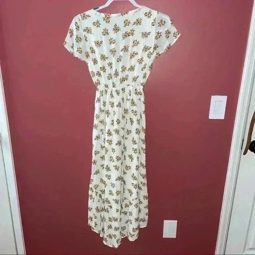Abercrombie & Fitch Womens Ruffle Hem Midi Dress